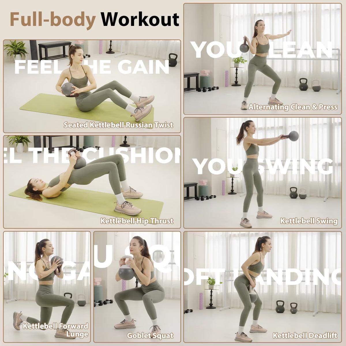 Soft Kettlebell Set –15Lbs Anti-Slip Grip & Wide Handle Design,Soft Kettlebell Set, Gentle Floor-Friendly Impact, for Home Functional Training, Home Gym