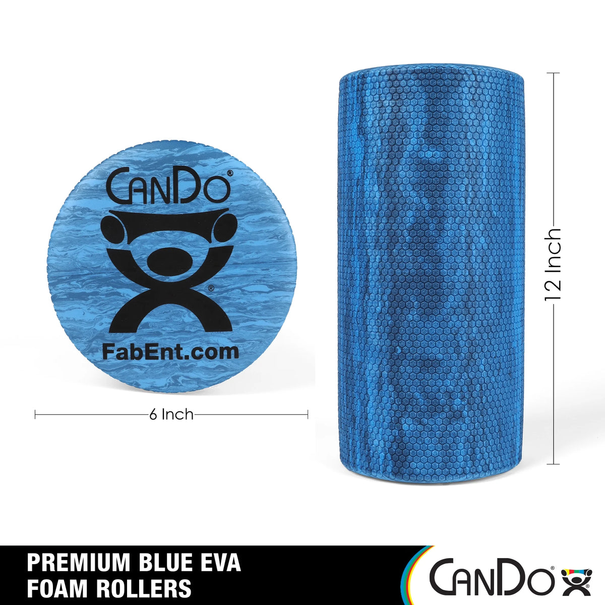 Blue Marble High Density EVA Foam Roller for Muscle Restoration, Massage Therapy, Sport Recovery, and Physical Therapy. 6" X 12", Round