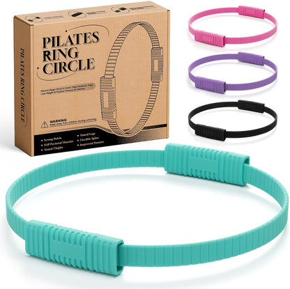 Pilates Ring, Silicone Magic Pilates Rings, Lightweight & Durable Flexible Fitness Circle Exercise Equipment for Toning Arms, Thighs,Legs, Core,Yoga & Physical Therapy