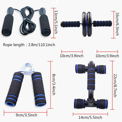 Ab Roller Kit, 5-In-1 with Knee Pads, Push-Up Bars & Jump Rope