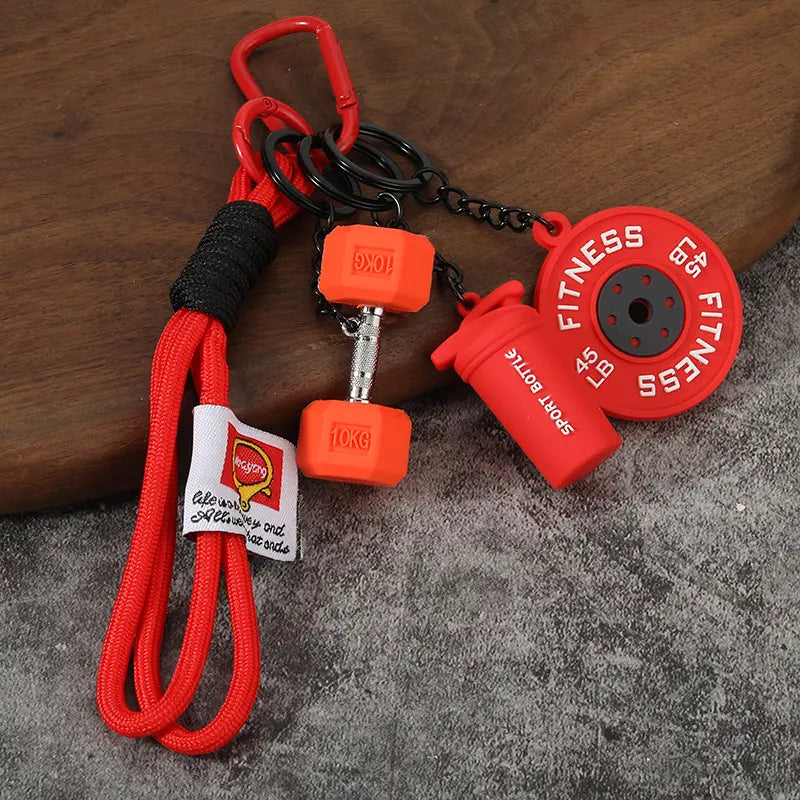 Fitness Keychain, Dumbbell & Weights Keychain, Gym Bag Charms & Fitness Accessories for Women and Men, Cute Mini Keychains for the Gym, Perfect Workout Gifts for Gym Enthusiasts