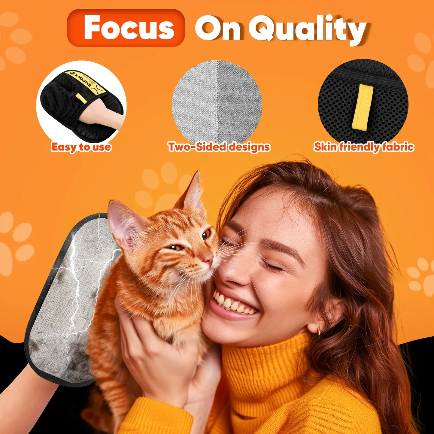 Upgrade Pet Hair Remover Electrostatic Gloves-1Pcs，Reusable Pet Hair Removal Glove for Cats & Dogs, Premium Cat & Dog Hair Remover Mitt for Couch Furniture Carpet Car Seat，#Summervibes