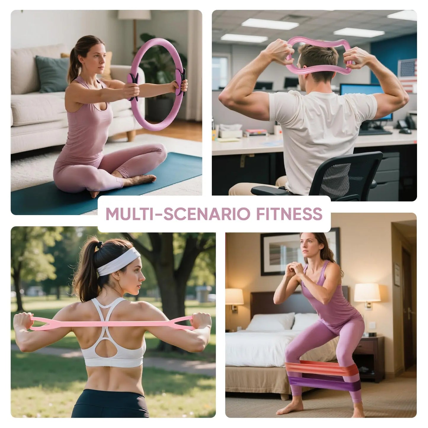 Women'S Home Pilates Set - 12 Piece Pilates Equipment for Home Workouts Set with Ring and Ball, 5 Resistance Bands, Beginner Home Exercise Muscle Training Equipment, Pilates Workout Equipment