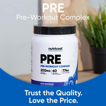 Pre-Workout Complex Powder (Blue Raspberry) 60 Servings | Pre-Workout Supplement with Beta-Alanine, Taurine and Amino Acids