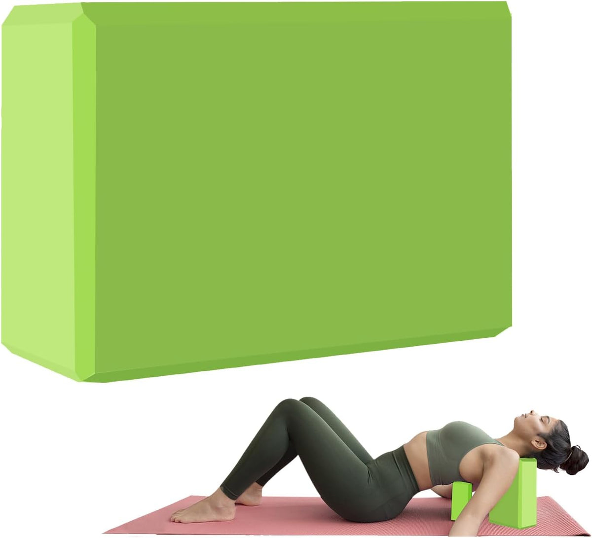Yoga Block - Supportive Latex-Free Eva Foam - Soft Non-Slip Surface with Beveled Edges for Yoga, Pilates, Meditation - Yoga Accessories for Stability, Balance, Deepen Stretches