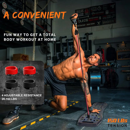 LALAHIGH Portable Home Gym System: Push-Up Board, Strengthen Abs, Create Broad Shoulders, Build Strength, Ideal for Men'S Fitness Needs