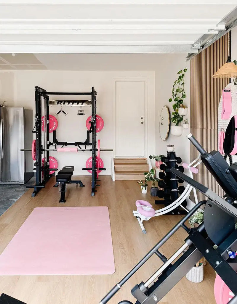 RITFIT Pink M1 Pro/2.0 Multifunctional Smith Machine - at Home Gym Equipment with Cable Crossover System, Squat Rack, Adjustable Strength Training Gear, Home Exercise Station, Home Exercise Equipment
