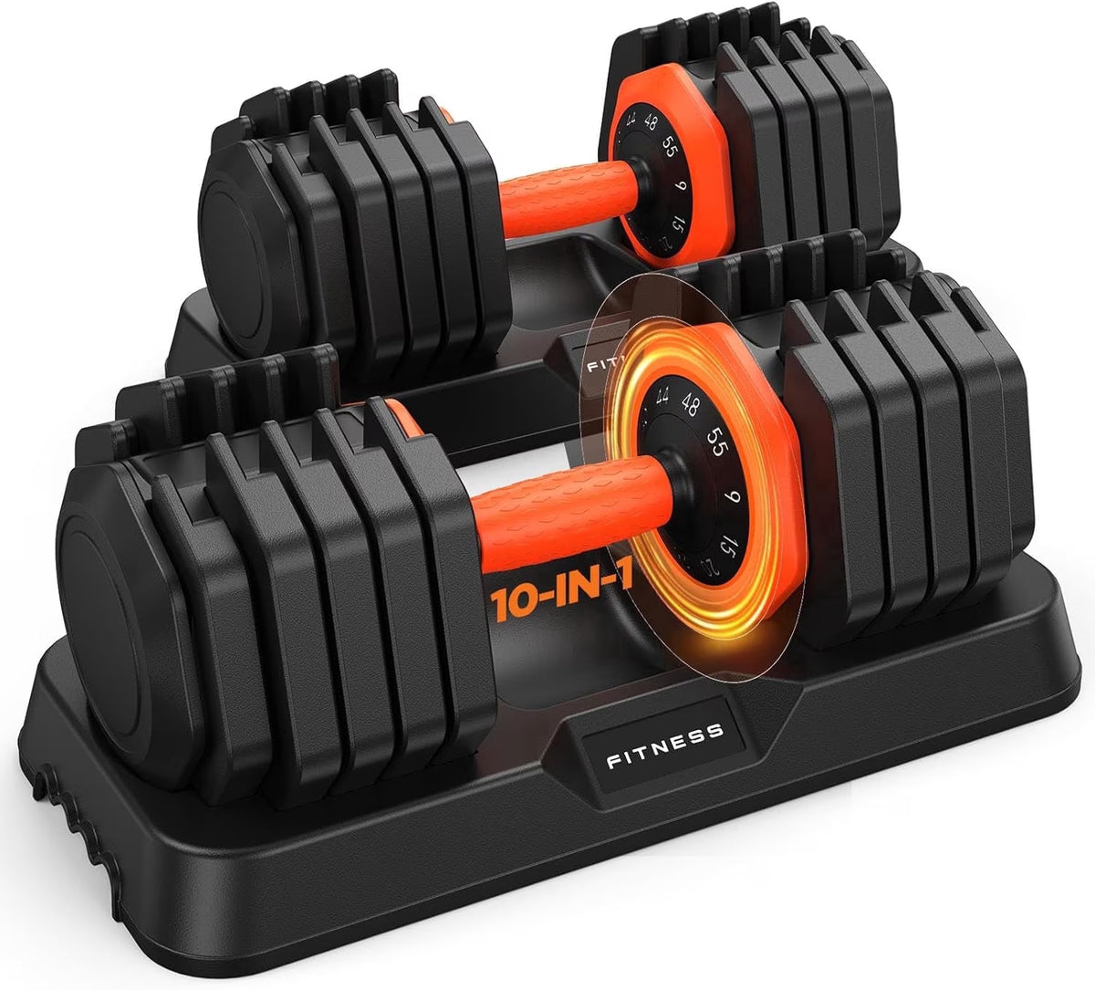 Adjustable Dumbbells Set 25LB a Pair Dumbbells Weights, 5 in 1 Free Weights 5/10/15/20/25Lb/50Lb Dumbbell with Anti-Slip Handle, Suitable for Home Gym Exercise Equipment