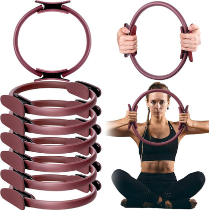 Pilates Ring 11. 81 Inch Pilates Circle Yoga Ring Magic Lightweight Flexible Workout Equipment for Fitness Physical Therapy Resistance Exercise Arms Legs