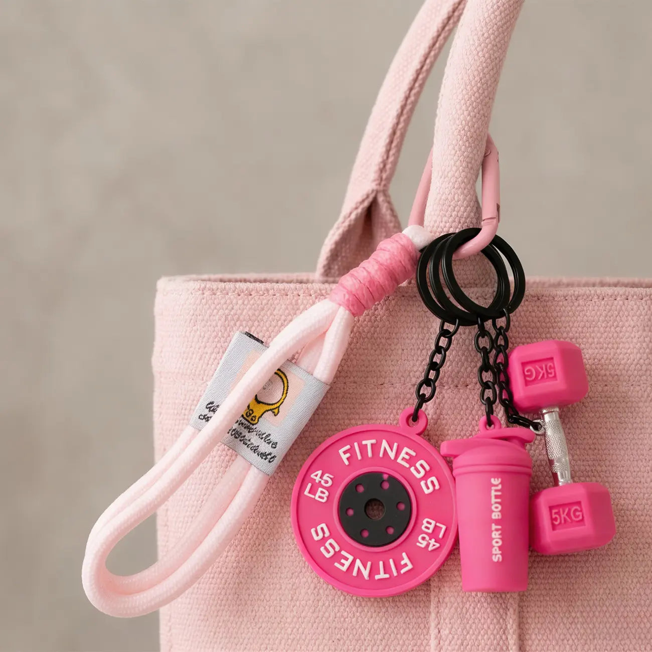 Fitness Keychain, Dumbbell & Weights Keychain, Gym Bag Charms & Fitness Accessories for Women and Men, Cute Mini Keychains for the Gym, Perfect Workout Gifts for Gym Enthusiasts