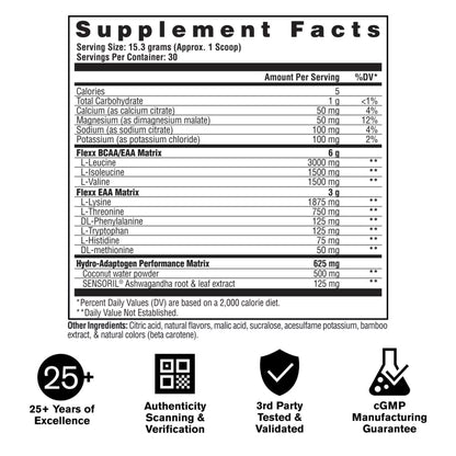 FLEXX Eaas + Hydration, Lemon Lime, 16.2 Oz (30 Servings)