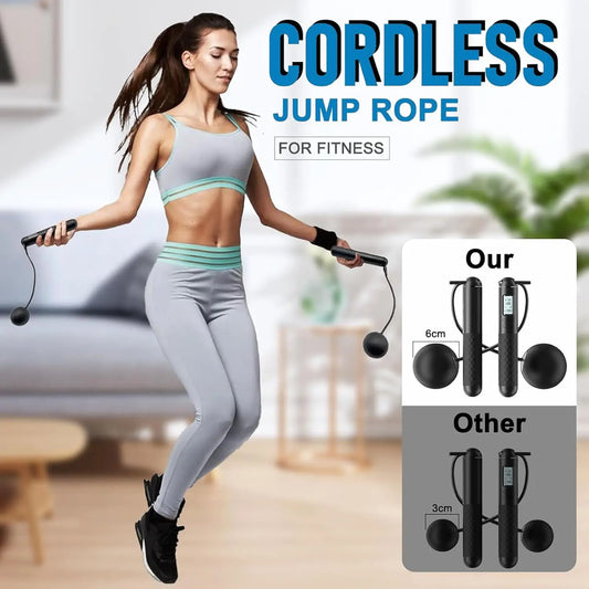 Weighted Adjustable Jump Rope with 3-In-1 LCD Counter, EVA Rope with Silicone Grip Handles, Fitness Equipment for Home Workouts, Boxing & HIIT Training for Kids to Adults, Weighted Jump Ropes
