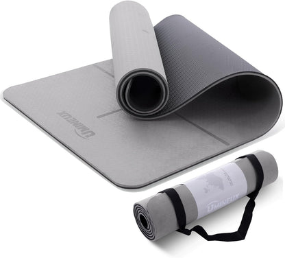 Yoga Mat Extra Thick 1/3'' & 2/5" Non Slip Yoga Mats for Women Eco Friendly TPE Fitness Exercise Mat with Carrying Sling & Storage Bag