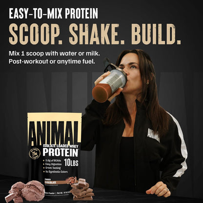 Whey Isolate Protein Powder, 25G High Protein | Chocolate 10LB | Great Tasting Blend for Pre & Post Workout | Digestive Enzymes & 5.6G Bcaas | Build Strength, Lean Muscle & Recover Faster