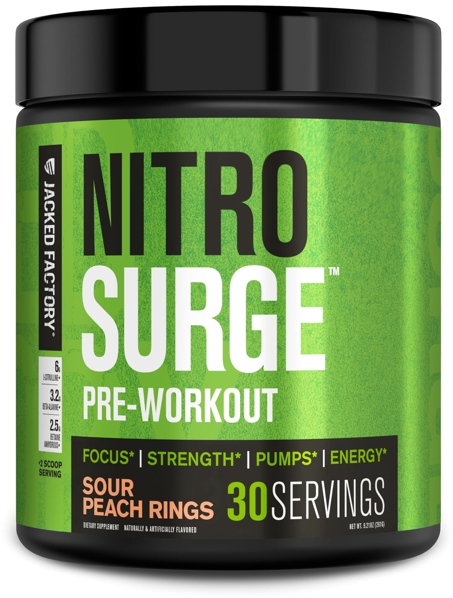 NITROSURGE Pre Workout Supplement - Endless Energy, Instant Strength Gains, Clear Focus and Intense Pumps - NO Booster & Powerful Preworkout Energy Powder - 30 Servings, Black Cherry