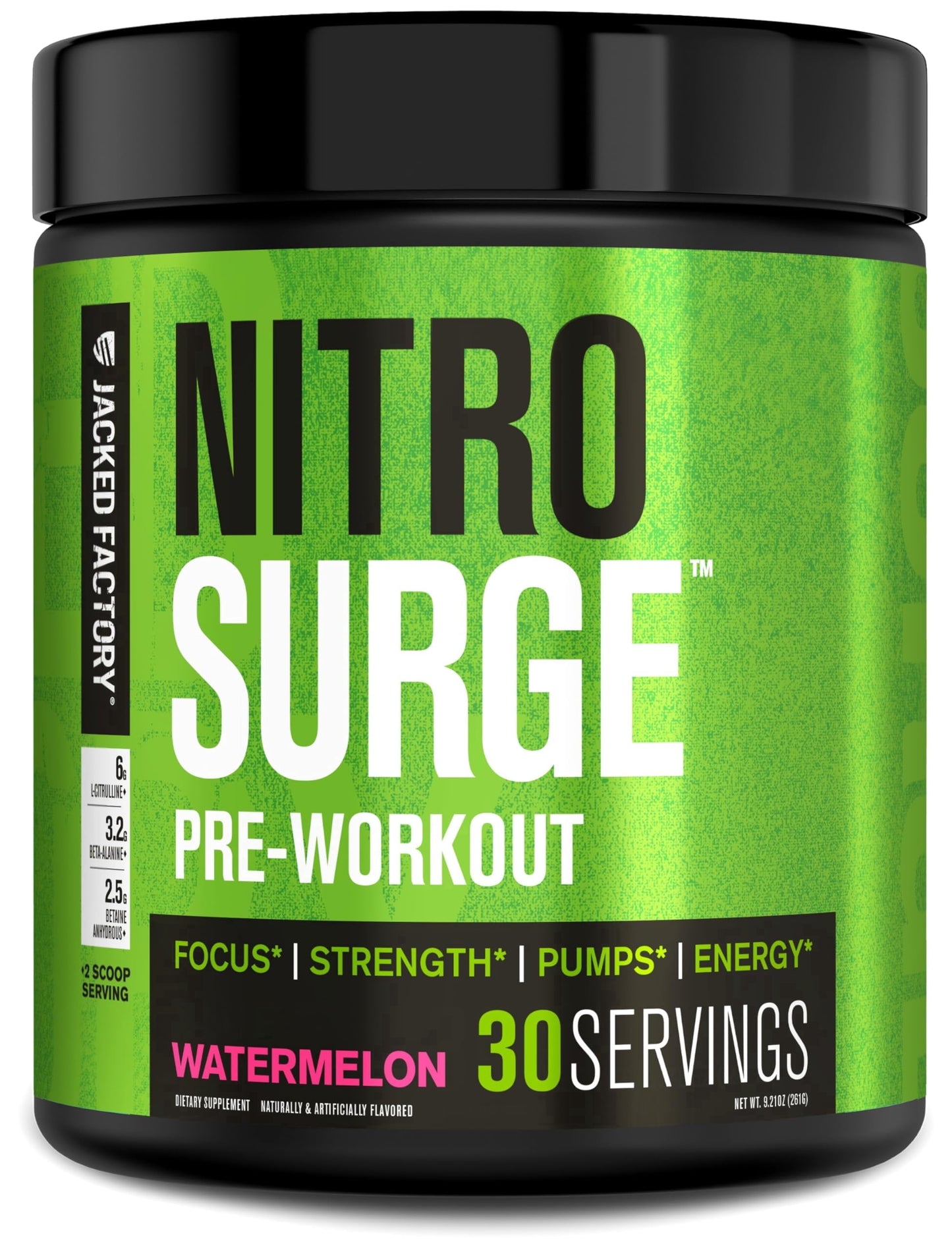 NITROSURGE Pre Workout Supplement - Endless Energy, Instant Strength Gains, Clear Focus and Intense Pumps - NO Booster & Powerful Preworkout Energy Powder - 30 Servings, Black Cherry
