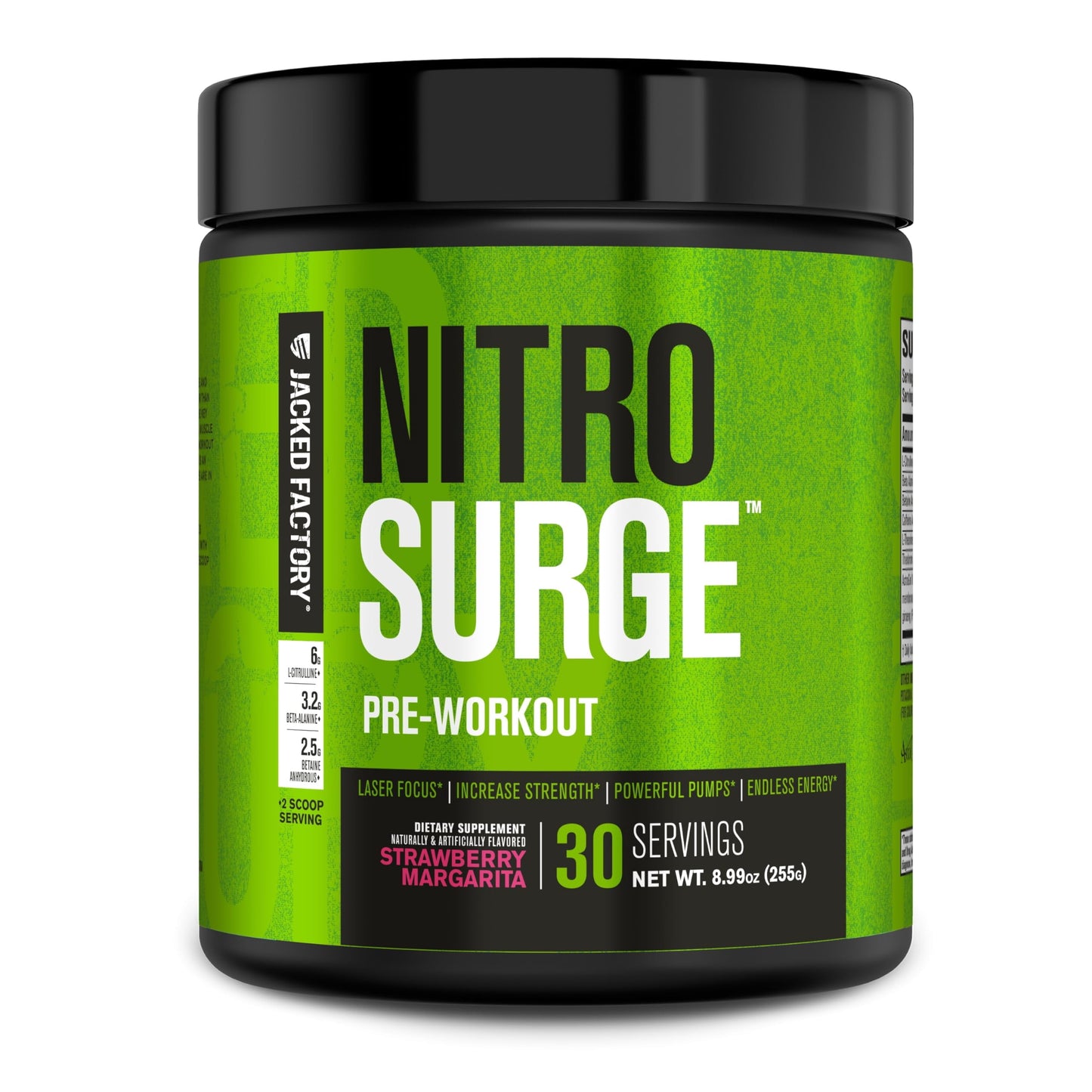 NITROSURGE Pre Workout Supplement - Endless Energy, Instant Strength Gains, Clear Focus and Intense Pumps - NO Booster & Powerful Preworkout Energy Powder - 30 Servings, Black Cherry