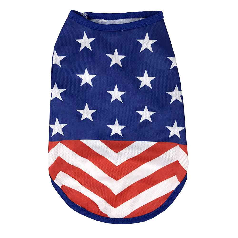 American Flag Dog Shirt, USA Patriotic Pet Vest,Independence Day Clothes for Small Dogs Cats