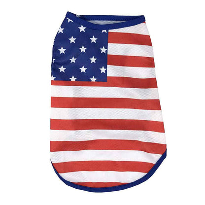 American Flag Dog Shirt, USA Patriotic Pet Vest,Independence Day Clothes for Small Dogs Cats