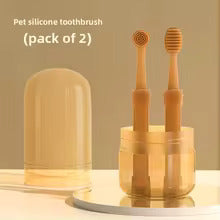 2-Pack Silicone Pet Toothbrush & Tongue Scraper Set