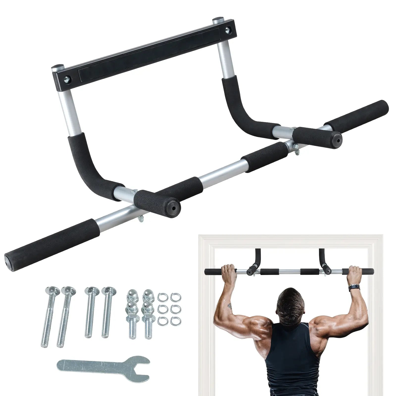 Pull-Up Bar for Door Frame Adjustable Portable Upper Body Fitness Workout for Home Gyms
