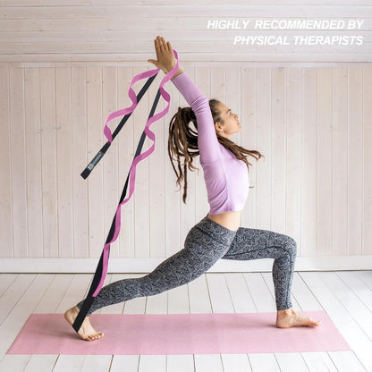 Premium Durable Stretch Straps with Loops, Stretching Strap for Physical Therapy, Multi-Loop Yoga Strap Fitness Exercise Strap for Yoga, Pilates, Dance, Flexibility&Exercise