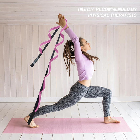 Premium Durable Stretch Straps with Loops, Stretching Strap for Physical Therapy, Multi-Loop Yoga Strap Fitness Exercise Strap for Yoga, Pilates, Dance, Flexibility&Exercise