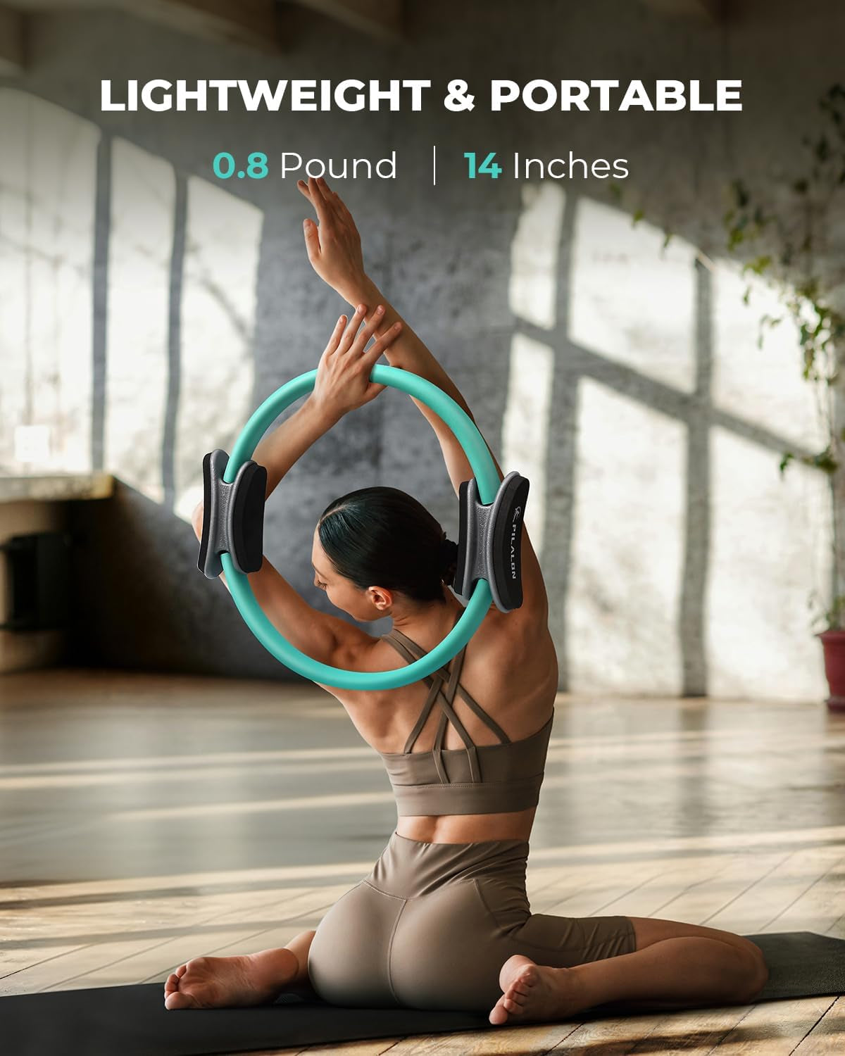 Pilates Ring Set - Studio-Grade Anti-Deformation Pilates Kit - Pilates Equipment for Home Workout - 14'' Pilates Ring, Pilates Ball, 2 Dumbbells, 5 Resistance Bands for Toning Arms, Thighs
