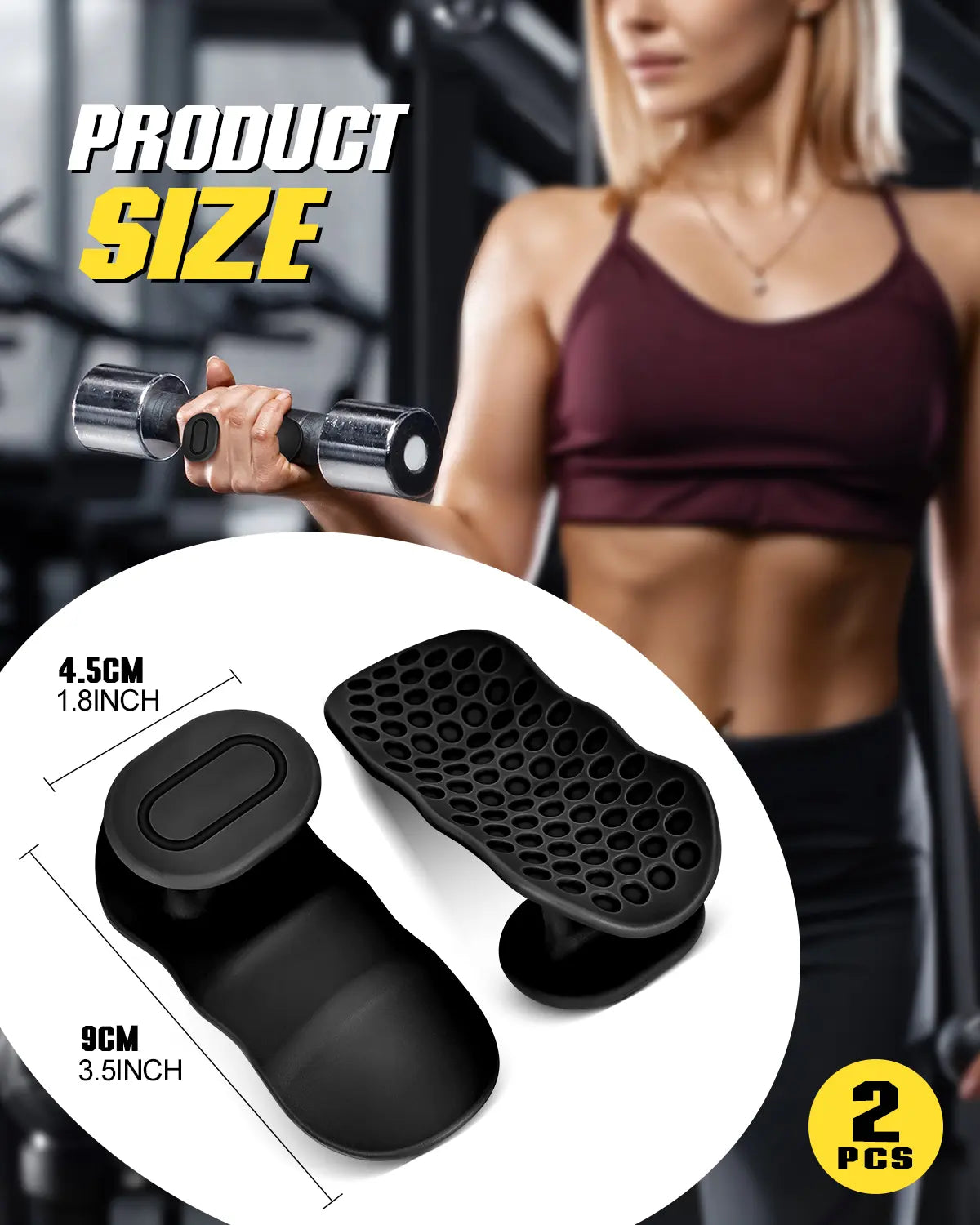 Weight Lifting Grips for Women & Men, Anti-Slip Rubber Gym Gloves for Palm Protection, Suitable for Dumbbell、Pull-Up、Deadlift