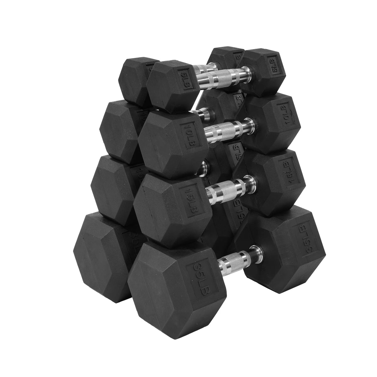 150LB Coated Hex Dumbbell Weight Set and A-Frame Storage Rack, 5-25 Lbs Pairs
