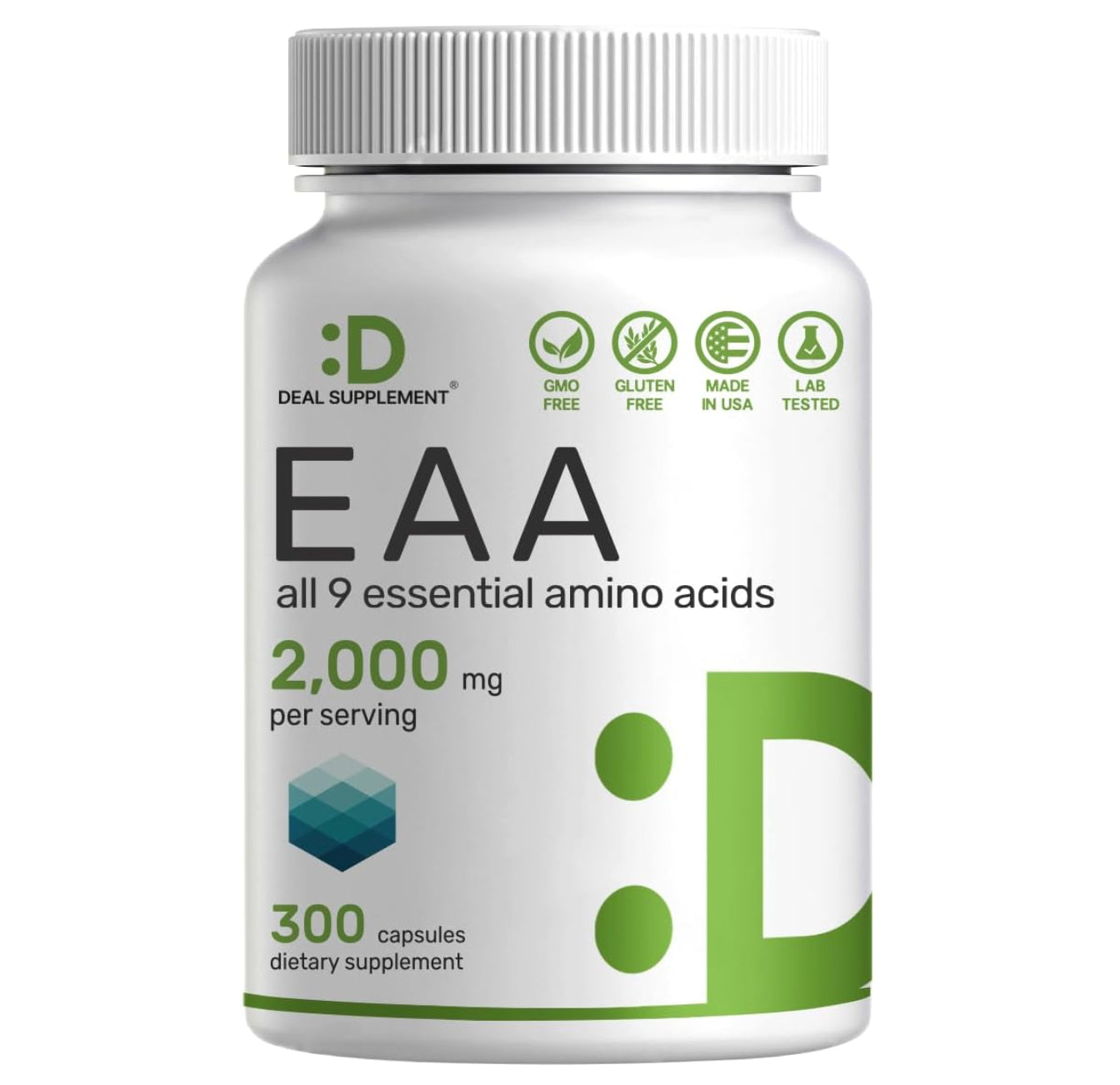 Essential Amino Acids Supplement EAA - 2000Mg All 9 - High Potency 300 Capsules