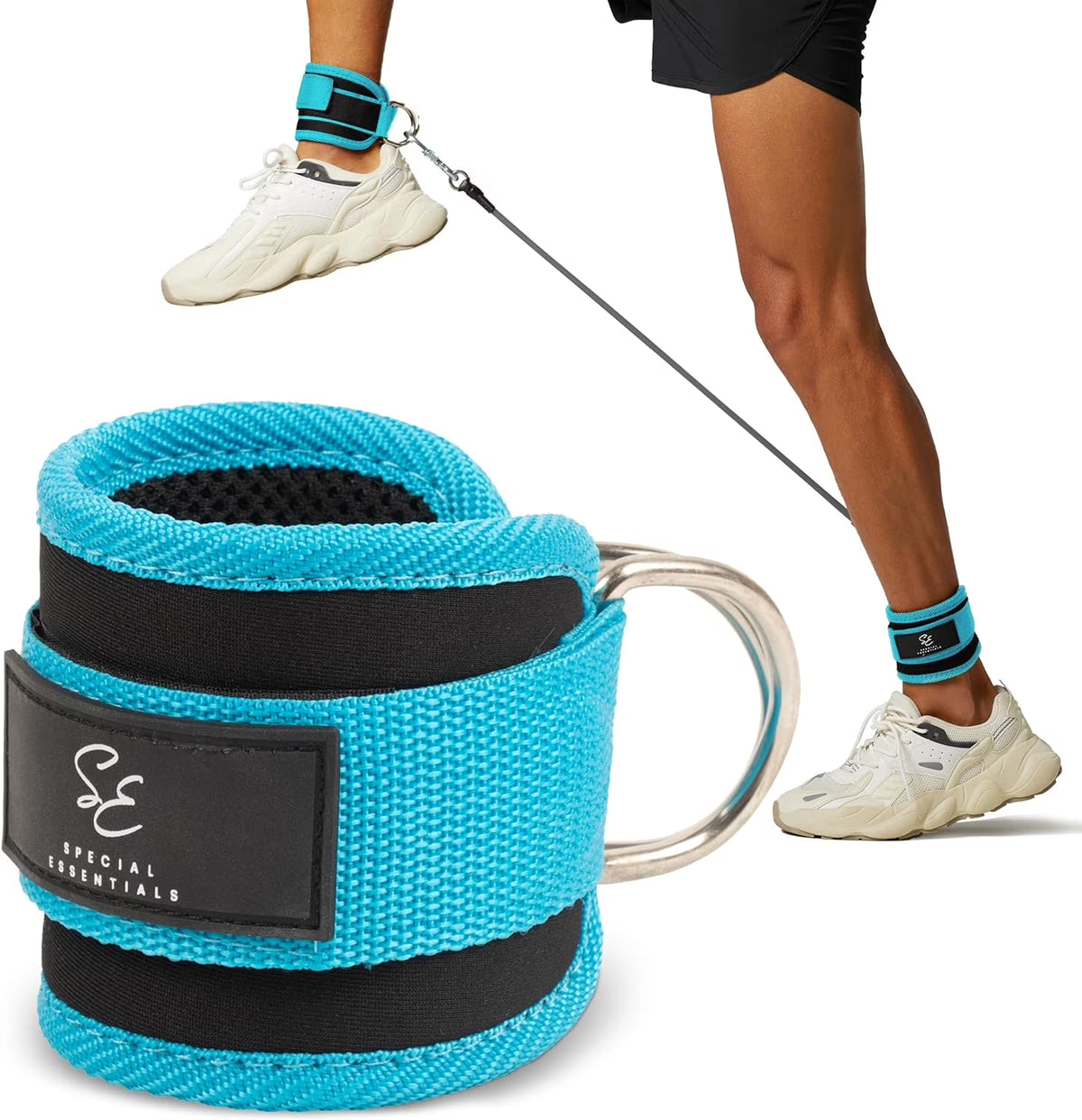 Ankle Strap for Cable Machine and Resistance Bands Premium Neoprene Gym and Workout Kickback Ankle Cuffs with Adjustable Strap for Enhanced Leg and Glute Exercises