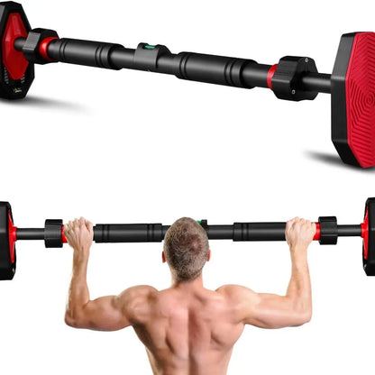 Lifting Pull-Up Bar, Adjustable Door-Mount Heavy-Duty Steel Power Bar with No-Drill Installation, Anti-Slip Grip, Secure Hold, Portable Home Gym Fitness Equipment for Small Spaces & Apartments, Lifting Pull-Up Bars