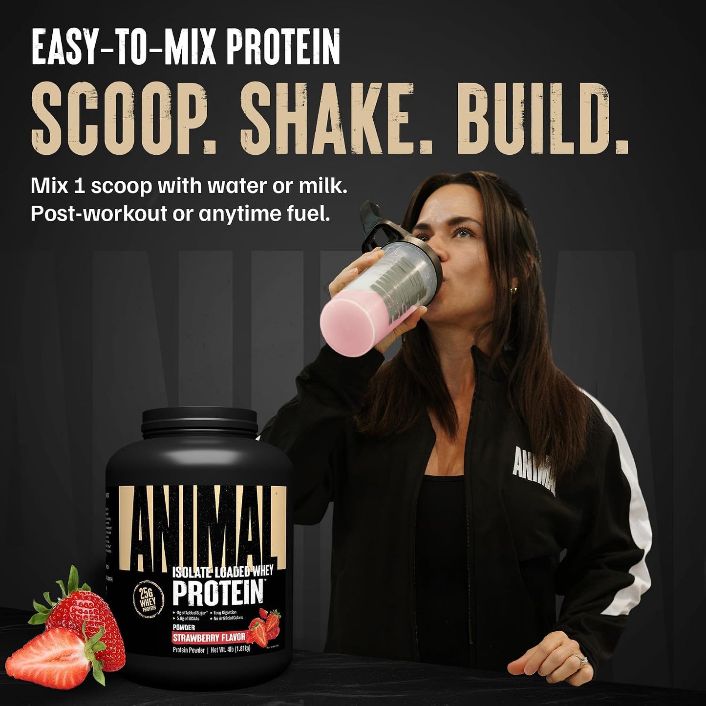 Whey Isolate Protein Powder, 25G High Protein | Strawberry 4LB | Great Tasting Blend for Pre & Post Workout | Digestive Enzymes & 5.6G Bcaas | Build Strength, Lean Muscle & Recover Faster