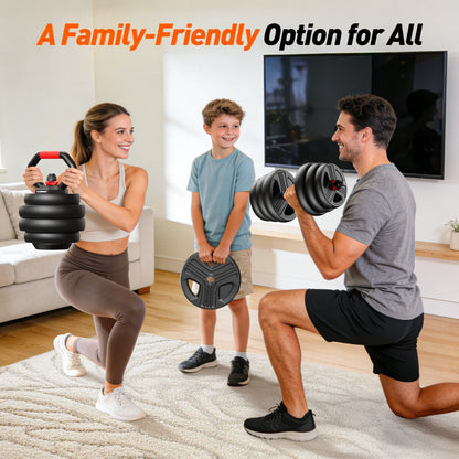 Adjustable Dumbbells, 55Lbs Free Weight Set with Connector, 5 In1 Dumbbells Set as Barbell, Kettlebells, Push up Stand, Fitness Exercises for Home Gym Suitable Men/Women