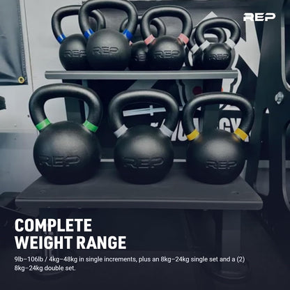 Fitness Kettlebell Set and Singles, 4Kg to 24Kg, 9Lb to 53Lb Weight Range, Cast Iron, Strength Exercise Training, Home Gym, Power Workout Equipment, Free Weights, Dumbbell Alternative