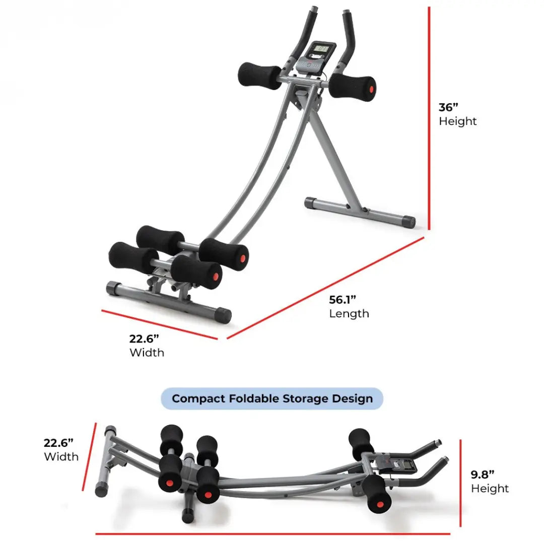 SUNNY Curved Rail Ab Core Glider Machine Extended Range Heavy Duty Whole Body Home Gym Abs Trainer Adjustable Incline Ab Crunch Workout Machine Core Strength Belly Fat Exercise Equipment Smooth Glide Abdominal Trainer Fitness Cardio Comfortable Padding