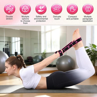 3PCS Fitness Resistance Band for Stretching and Yoga, 8-Section Numbered Elastic Resistance Band | Fitness Band with Clear Markings for Yoga, Stretching, Pilates