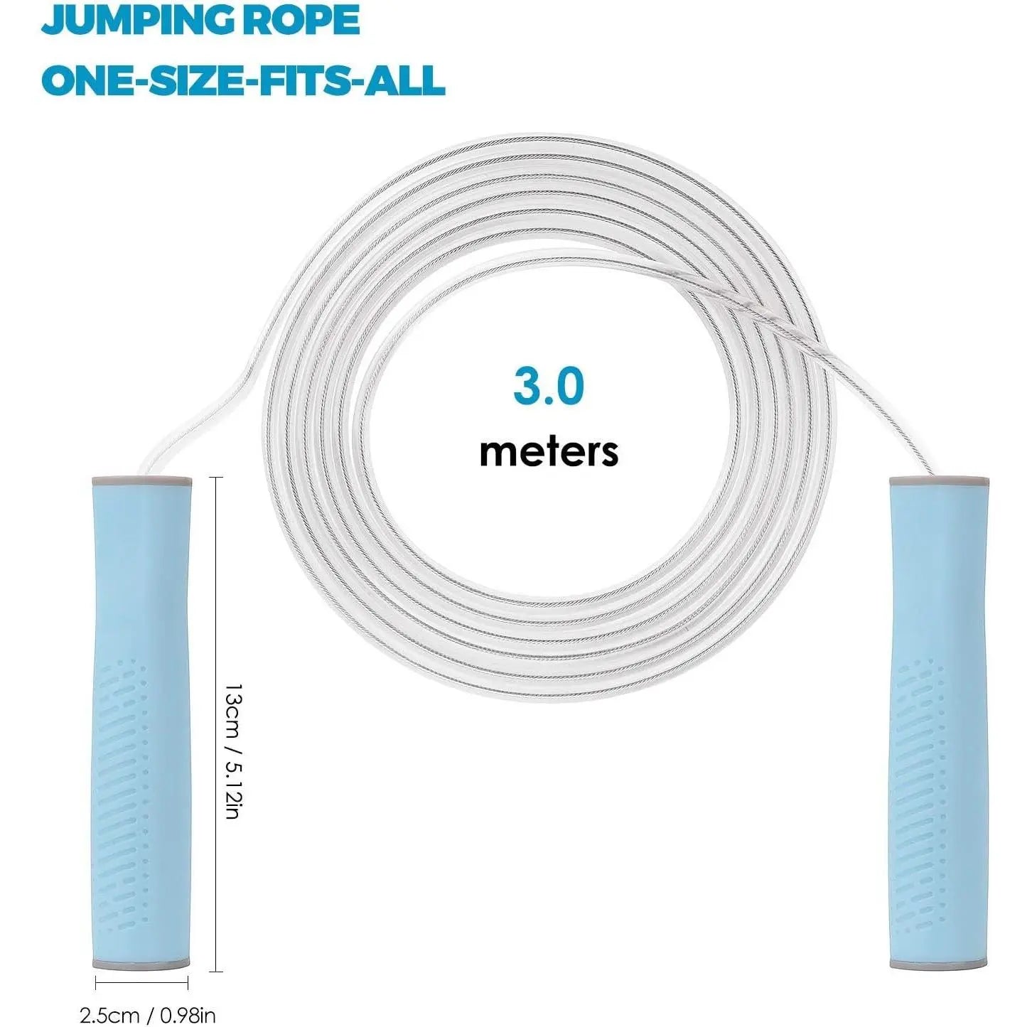 Jump Rope 3 Styles | 1-LB Weighted Jump Rope for Adults Women. || Speed Jump Rope with Ball Bearings for Fitness. ||| Lightweight Skipping Ropes (2 Pack) for and Adult Beginners.