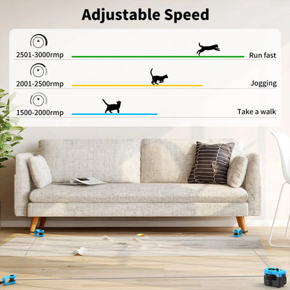 Asfrost Automatic Hands-Free Cat Teaser Toy - Interactive Indoor Cat Accessory with Remote, Auto Function, Feather Clip, DIY String, Moving Mouse Lure, USB-C Rechargeable for Bored Kittens Bore