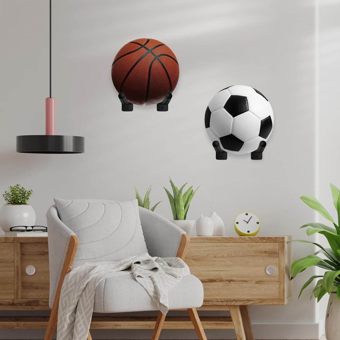Medicine Ball Rack,Exercise Ball Holder,Wall Rack for Gym Garage Storage Yoga Ball,Suitable for Yoga Ball/Stability Ball/Barre Ball/Yoga Block/Volleyball/Basketball