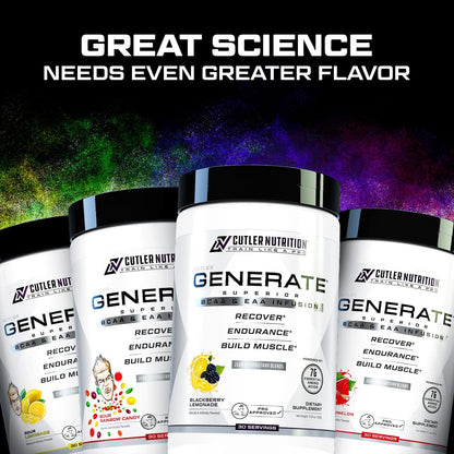 Generate Sour Rainbow Candy BCAA EAA Powder, 30 Servings | 12.95 Oz | 5G Bcaas and 2G Eaas per Serving for Post-Workout Recovery, Hydration, Lean Muscle Support and Protein Synthesis