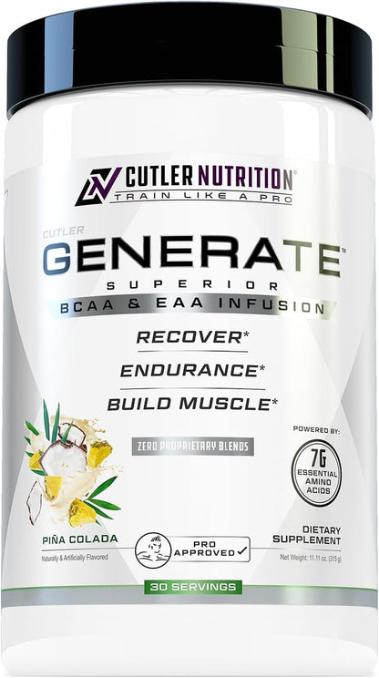 Generate Sour Rainbow Candy BCAA EAA Powder, 30 Servings | 12.95 Oz | 5G Bcaas and 2G Eaas per Serving for Post-Workout Recovery, Hydration, Lean Muscle Support and Protein Synthesis