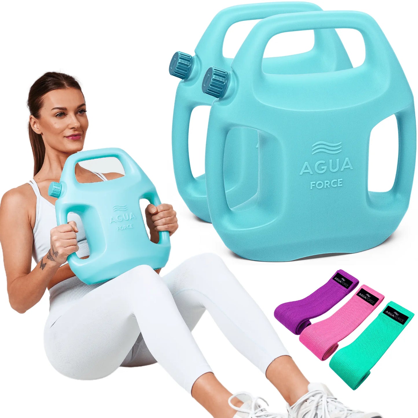 Aguaforce Adjustable Weights (2-11 Lbs): Water-Filled. Versatile Fitness Solution for Home and Travel Workouts. Set of 2 Weights.