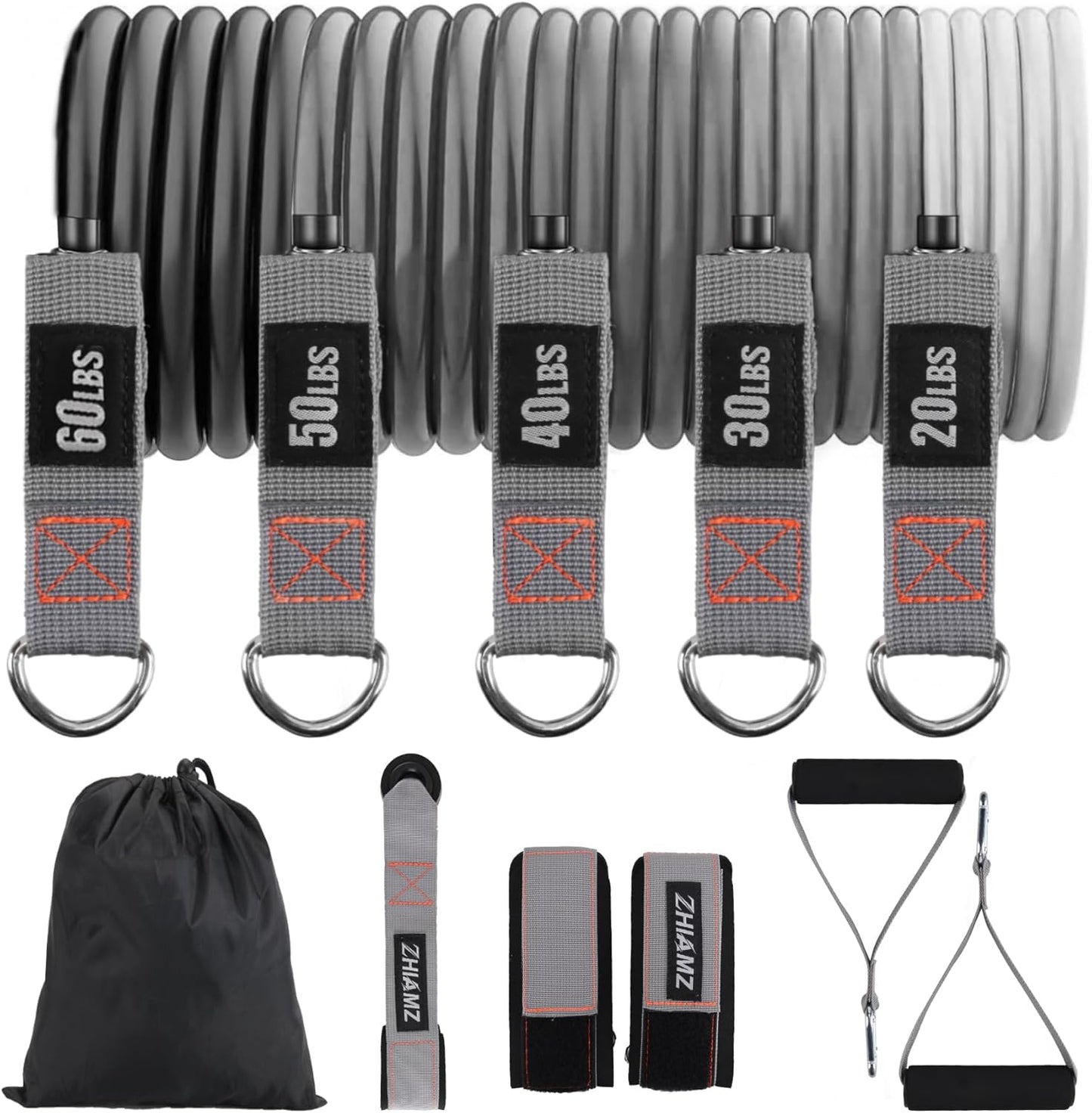 Resistance Bands with Handles, Exercise Bands with Handles, Door Anchor | Physical Therapy & Rehab, Home Workout Pilates Yoga, Non-Slip Handles, Portable Travel, TPE