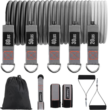 Resistance Bands with Handles, Exercise Bands with Handles, Door Anchor | Physical Therapy & Rehab, Home Workout Pilates Yoga, Non-Slip Handles, Portable Travel, TPE