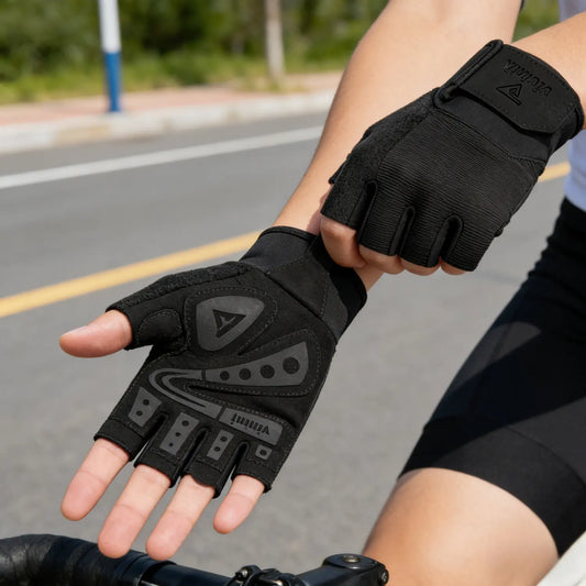 Breathable Half Finger Gym Gloves, Random Print Lightweight Non-Slip Workout Gloves with Wrist Support, Durable Unisex Training Gloves for Weightlifting, Cycling & Daily Fitness, Fitness Accessories