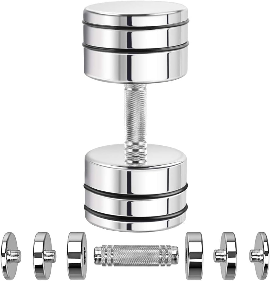 Steel Dumbbells Ultracompact & Adjustable Chrome Dumbbell