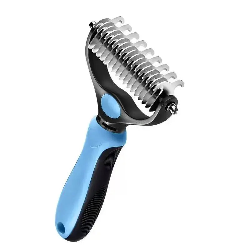 Pet Dematting Undercoat Rake for Long-Haired Pets, Double-Sided Deshedding Brush for Dogs & Cats, Pain-Free Tangle Remover, Reduces Shedding & Mats, Grooming Tool