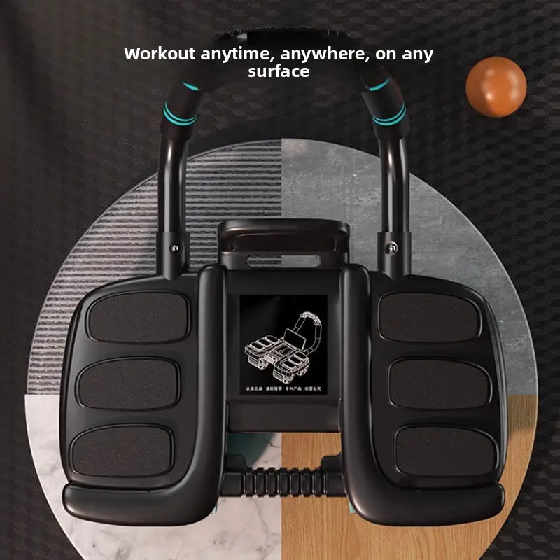4-Wheel Abdominal Wheel Roller with Elbow Support and Phone Holder, Core Training Ab Roller for Men and Women, Ab Roller Wheel